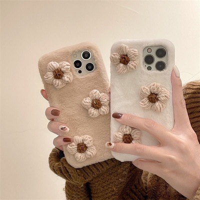 秋冬款复古文艺针织毛线花朵Y77e女vivoX200PRO/X100s/x90x80/y300Y200i手机壳vivo s30/S20pro/S19/s18/s17e