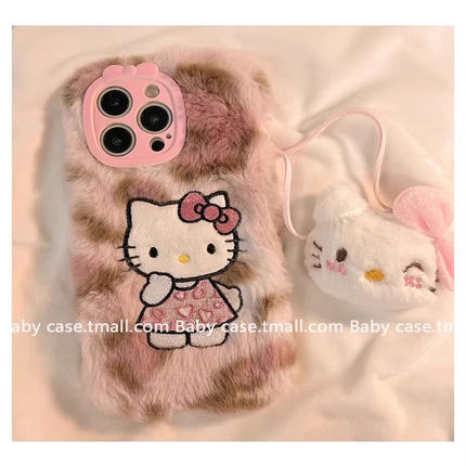 hello kitty凯蒂猫秋冬Civi5/4pro/3手机壳适用小米15pro/14/13/12X/K60K70e毛绒k80红米Note15pro/14/13t/12