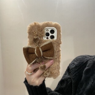 4pro 80女70se畅玩30M荣耀x50手链magic5 P40E手机壳90 文艺复古蝴蝶结秋冬毛绒畅享60X适用华为mate60pro