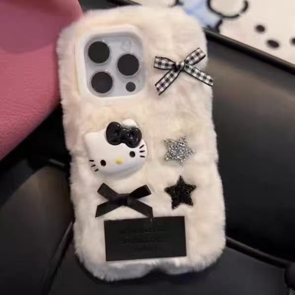 hello kitty凯蒂小猫咪适用华为nova14/13pro/12se/11秋冬毛绒10手机壳magic7pro/6/5/4荣耀play10c/9t/8T/7t