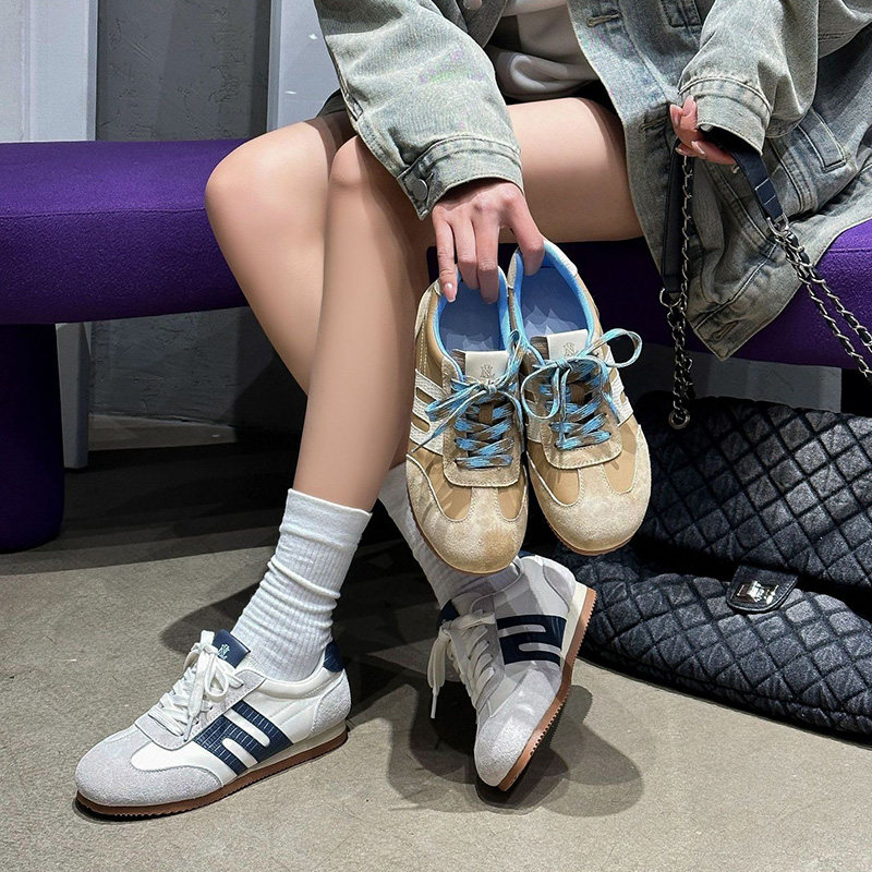 美式复古软底德训鞋女2025春夏季拼色平底阿甘鞋板鞋运动休闲鞋子,女鞋,时尚休闲鞋,淘宝优惠券,粉丝福利购,淘宝优惠卷
