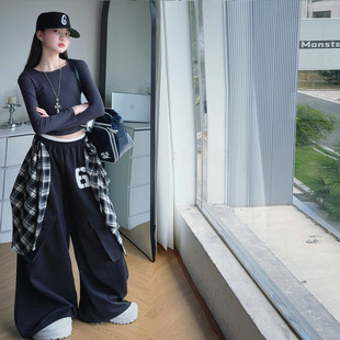 女大童韩版 休闲裤 儿童初中生街舞工装 女童裤 秋季 夏装 裤 潮 子春秋款