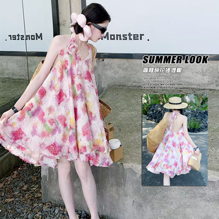 女童吊带裙夏装2025新款儿童夏季洋气网红连衣裙大童女装沙滩裙子