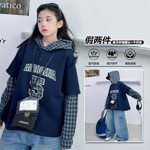 女童春装卫衣薄款2026新款大童韩系初中生青少年春秋款