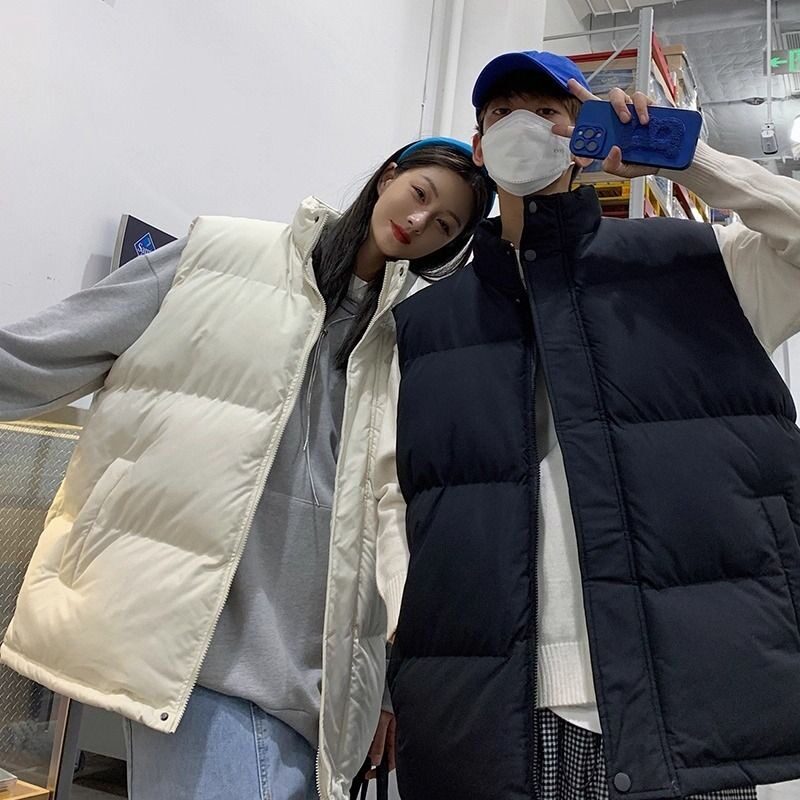 外穿立领情侣装百搭面包服背心棉服加厚马甲宽松坎肩韩版冬季