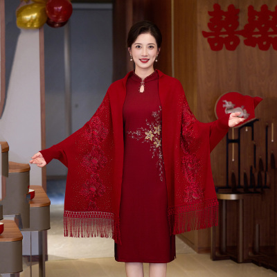 喜婆婆婚宴妈妈礼服披肩斗篷
