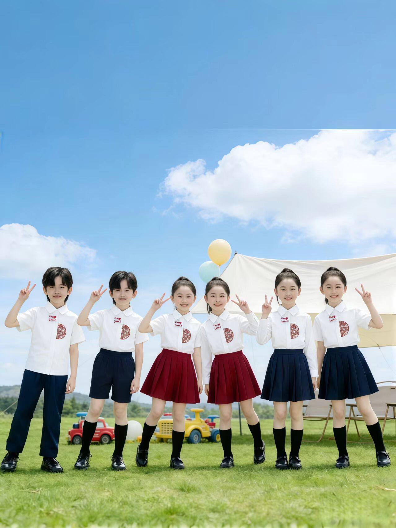 儿童演出服小学生校服套装男女童合唱表演服幼儿园园服英伦风班服
