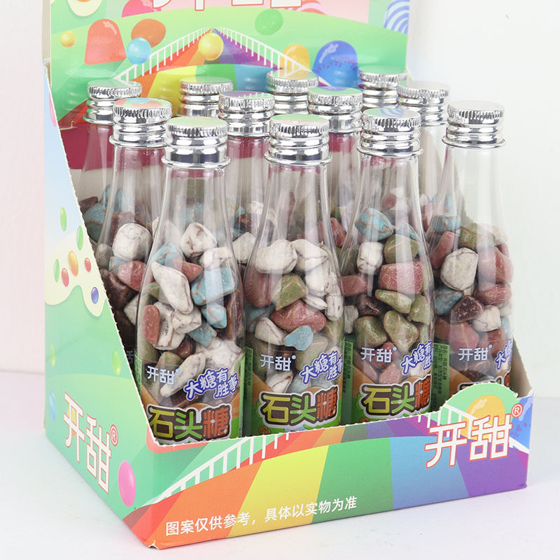 多款仿真石头糖七彩巧克力豆果汁软糖许愿瓶五彩糖果儿童零食热销