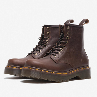 鞋 25年新款 1460复古棕色马丁靴英伦风8孔厚底软皮真皮短筒男女款