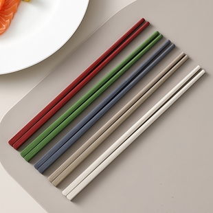 创新中华筷上方下圆合金筷子家用耐高温不发霉防滑玻纤抗菌五色筷