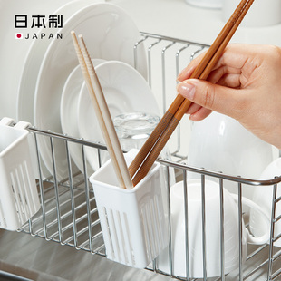 日本筷子篓免打孔家用挂式筷筒厨房餐具刀叉筷架沥水收纳盒可拆卸
