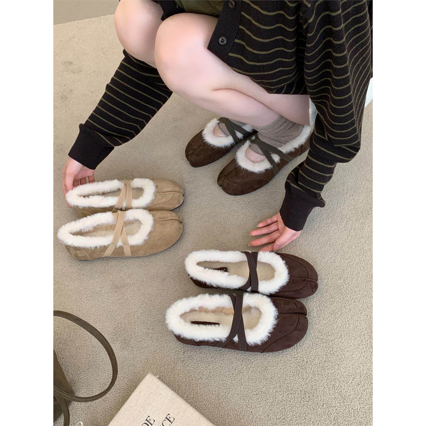 SHOE-REN韩版毛绒乐福