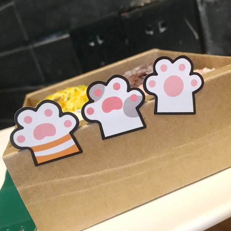 猫胡同 迷你 可爱猫爪子贴纸 封口贴 卡通猫咪diy装饰 白猫虎斑喵