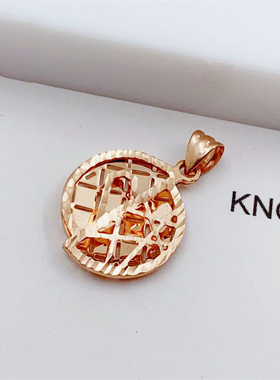 俄罗斯585紫金女款几何吊坠设计感精致小众时尚简约ins礼物高级感