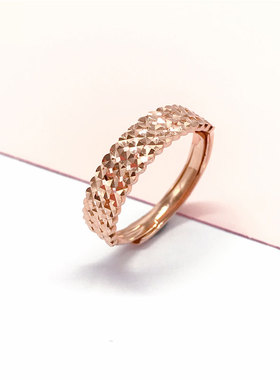 俄罗斯镀玫瑰金经典满天星戒指女士精致气质送女友礼物