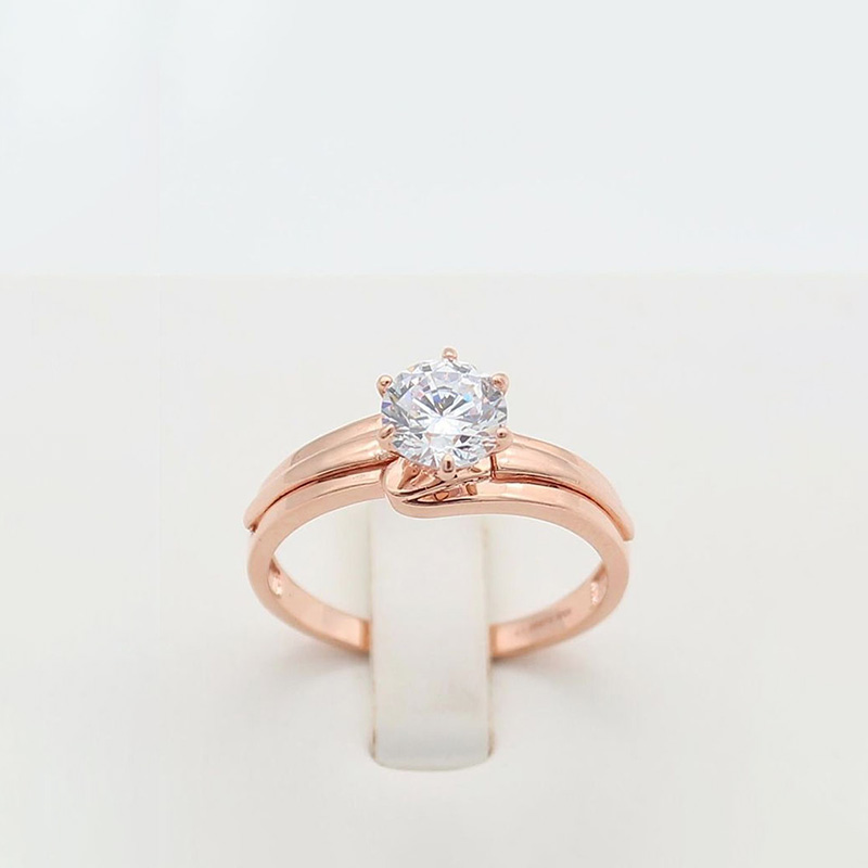 俄罗斯585紫金戒指女ins轻奢设计感精致礼物时尚个性简约气质小众