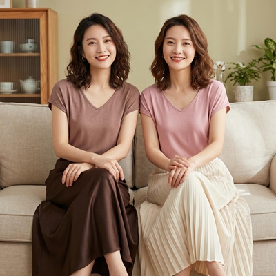 莫代尔t恤女夏季大码宽松V领背心打底衫短袖外穿薄款内搭休闲上衣