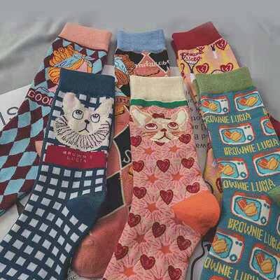 超值潮袜秋冬情侣甜美