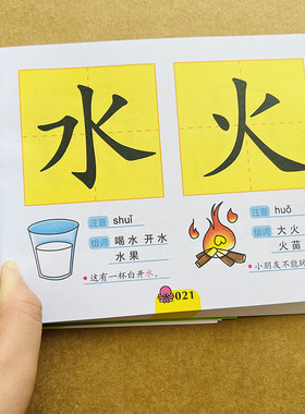 幼儿学前300字看图识字书3-6岁宝宝启蒙学认字332个汉字看图学基础识字幼儿园三四岁儿童识字绘本 小孩子简单汉字认字卡片识字神器