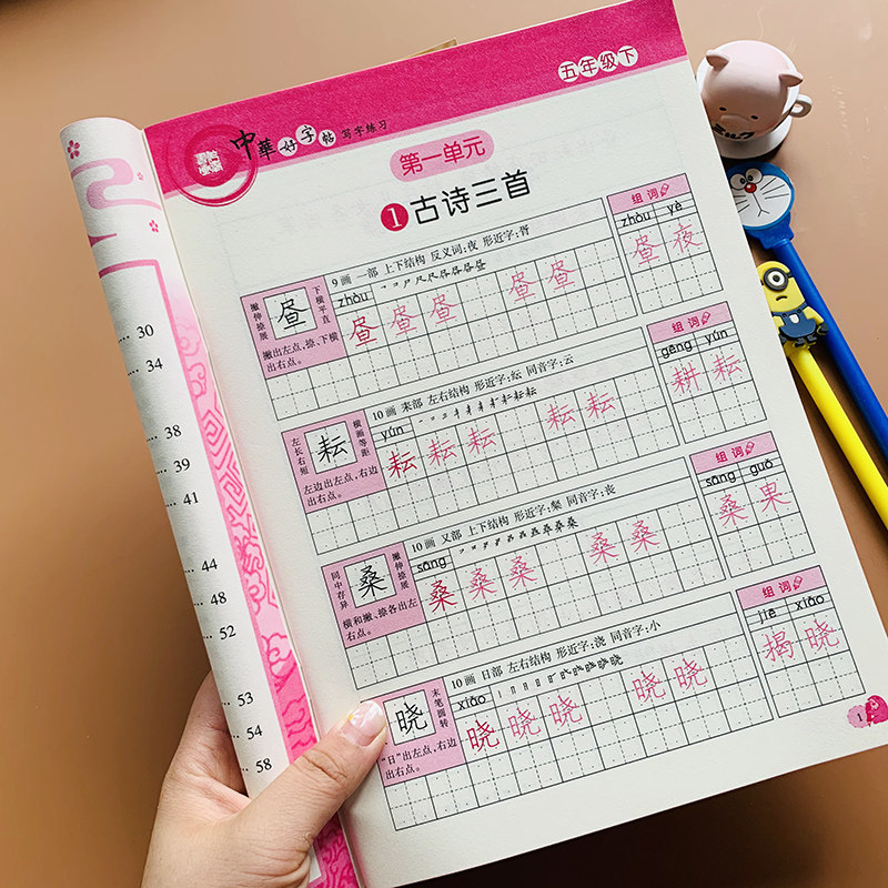 五年级字帖下册人教版语文同步写字表同步练字帖部编版课本钢笔硬笔