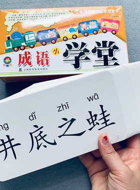 成语小学堂3-4-5-6岁儿童学成语卡片成语启蒙带解释 无图识字卡片宝宝认字书识字卡幼儿园小学生一年级成语早教启蒙多功能学习大卡