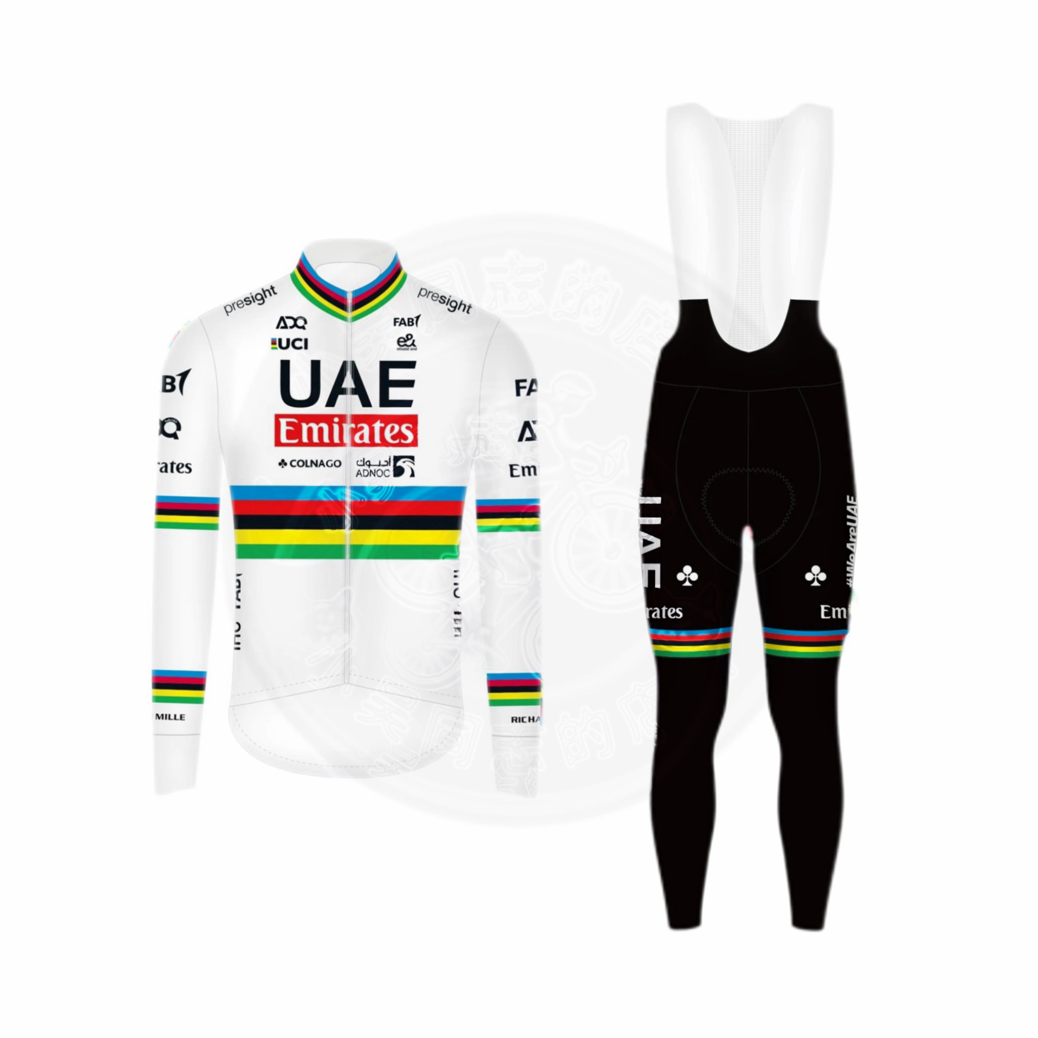 UAE车迷版阿联酋航空车队波加查同款彩虹衫透气速干公路车骑行服