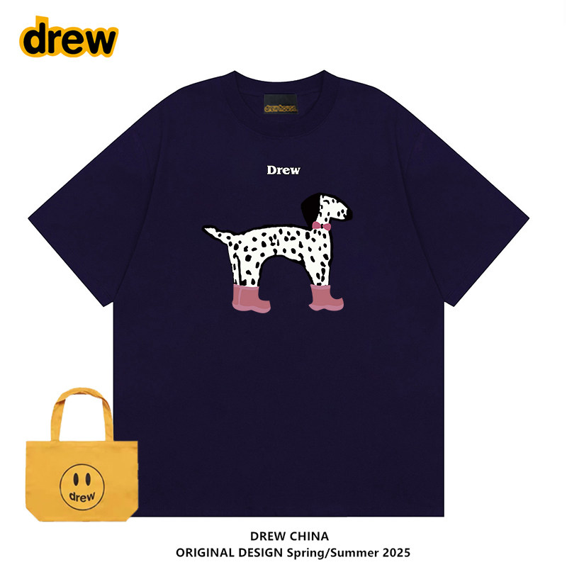 DREW斑点狗卡通印花短袖T恤