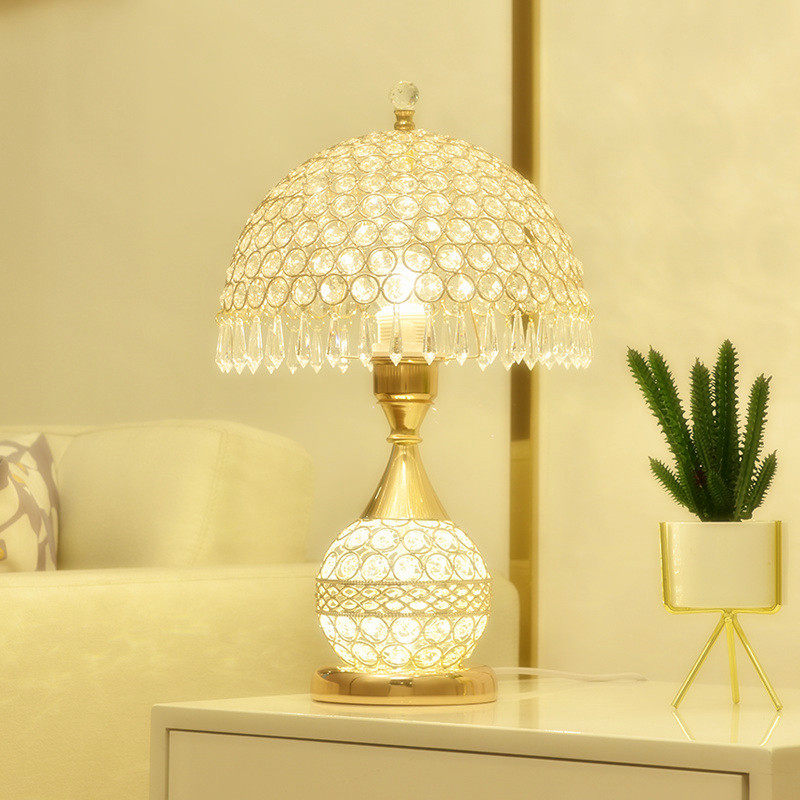 欧式台灯女孩卧室高颜值蘑菇台灯网红床头柜台灯轻奢高级感插电式