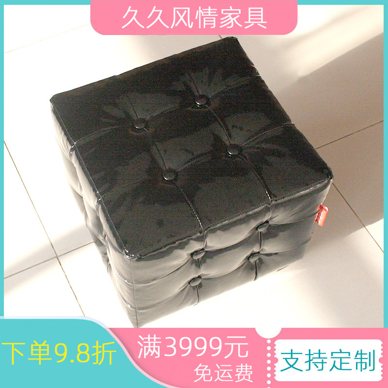 方形换鞋踏来图定制 特价促销方踏 拉扣皮艺脚踏 沙发踏多色可选