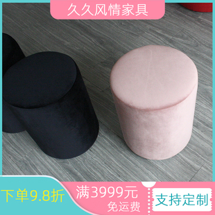 特价沙发坐凳来图定制 50公分高圆凳 外贸品质休闲软包凳可拆洗