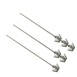 长柄鱿鱼钩三层伞钩 夜光章鱼钩 路亚伞钩 加粗竿子钩鱿鱼钩锚钩