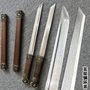 环首花纹钢唐横刀短刀冷兵器一体手工锻打户外防身刀剑镇宅未开刃
