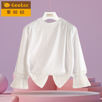 果拉拉女童早春网纱长袖打底衫