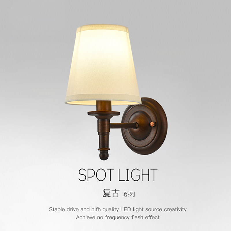美式复古壁灯主卧室床头灯客厅背景墙壁灯走廊过道灯中古风灯具,家装灯饰光源,壁灯,淘宝优惠券,粉丝福利购,淘宝优惠卷
