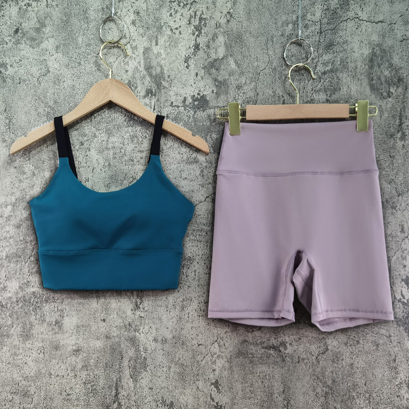 瑜伽服套装女夏季晨跑2021新款运动健身时尚薄款文胸跑步套装