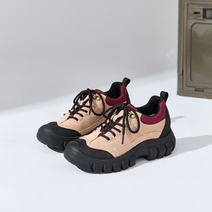 耐磨户外登山鞋女2026新款增高厚底防滑徒步运动鞋女潮流百搭女鞋