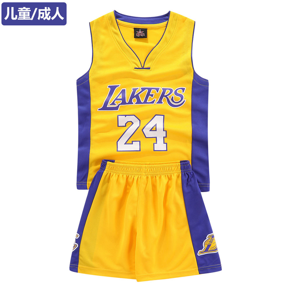 科比24号球衣儿童成人8号篮球服套装男女童速干运动服Kobe jersey