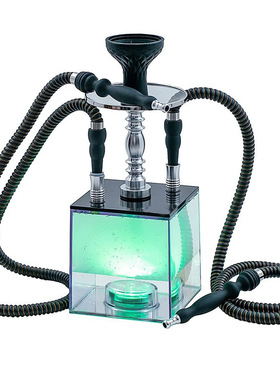 烟斗阿拉伯酒吧水烟壶双人烟壶全套KTV大烟雾双管烟具套装hookah