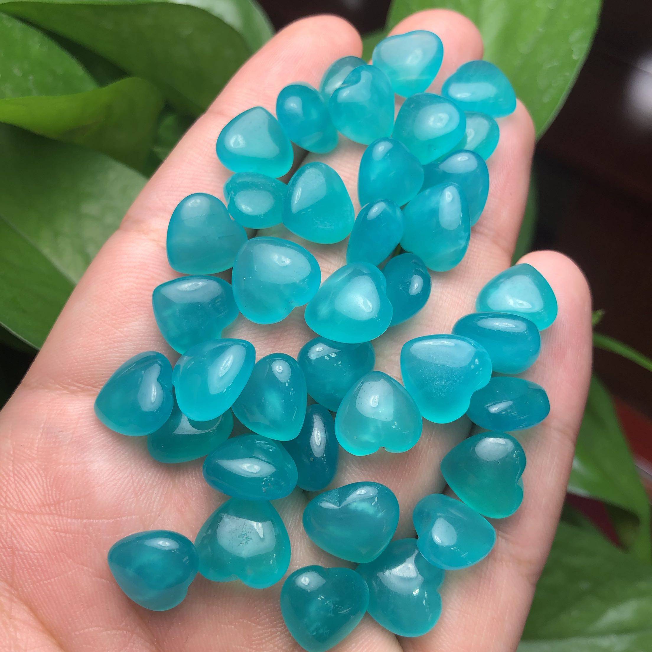 天然冰种天河石爱心吊坠 新疆老矿料裸石DIY手链项链耳坠配件镶嵌