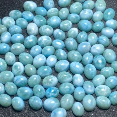 新品天然海纹石戒面DIY绕线镶嵌戒指项链手链耳钉拉利玛裸石蛋面