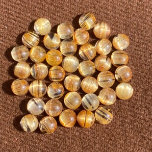 特价小颗粒！天然钛晶戒面裸石圆形蛋面DIY镶嵌戒指项链手链耳钉