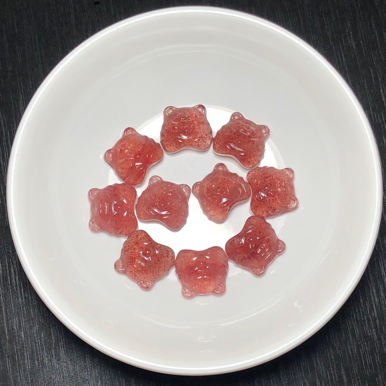天然草莓晶老虎头吊坠DIY编绳镶嵌小滴溜手工配件2022虎虎生威