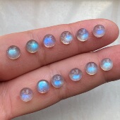 新品 天然灰月光戒面裸石绕线镶嵌戒指吊坠耳钉S925银小颗粒