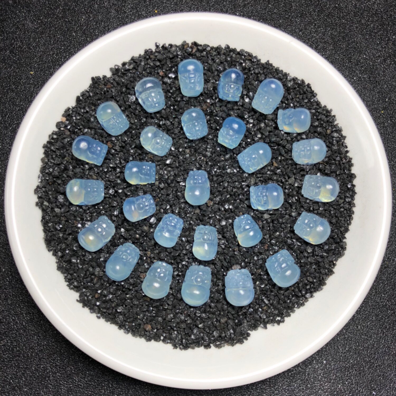 diy貔貅吊坠编绳备注天然海蓝宝