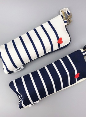 日本进口WPC伞条纹五折三折迷你晴雨伞遮阳伞水手海军清新ins简约