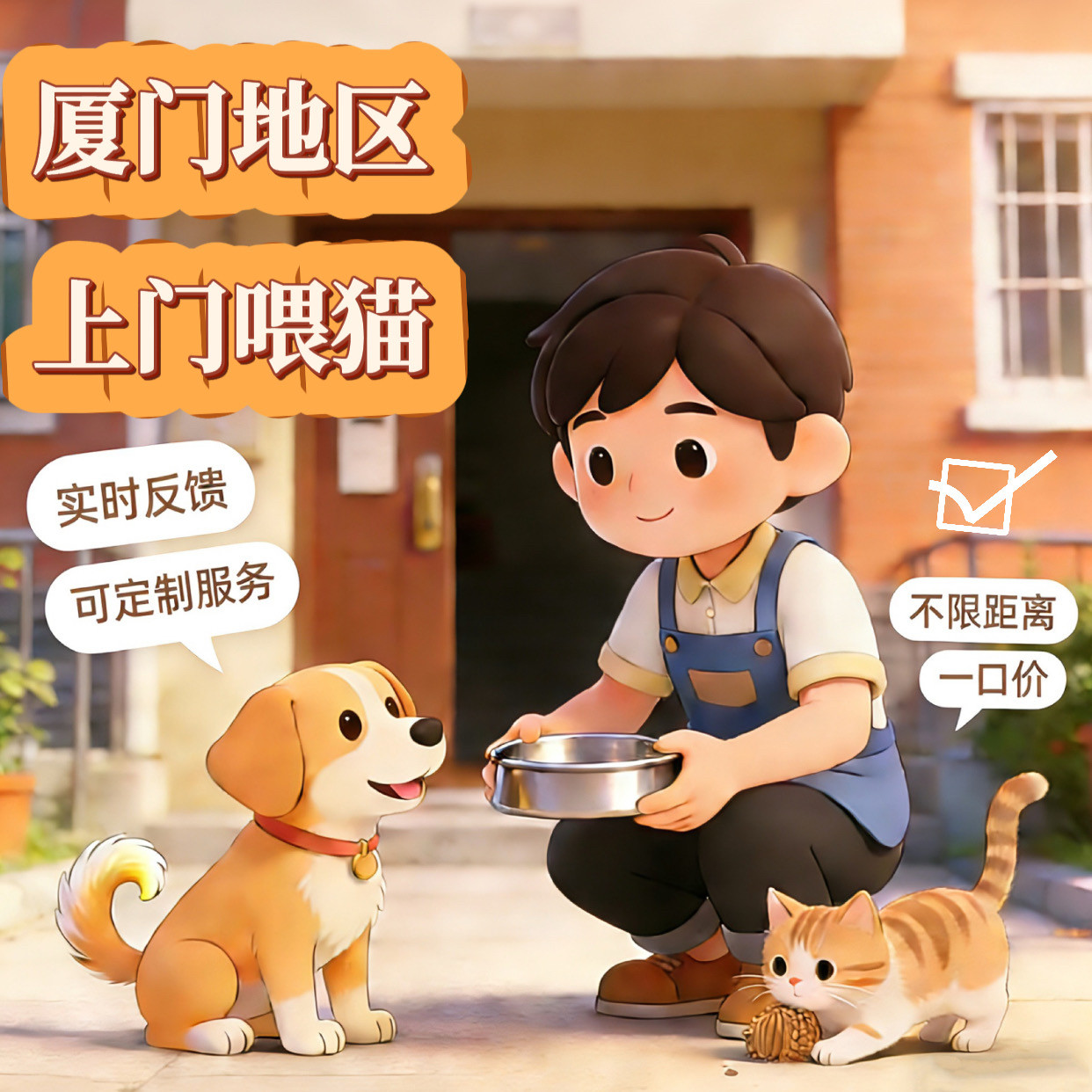 厦门本地宠物上门喂养遛狗喂猫