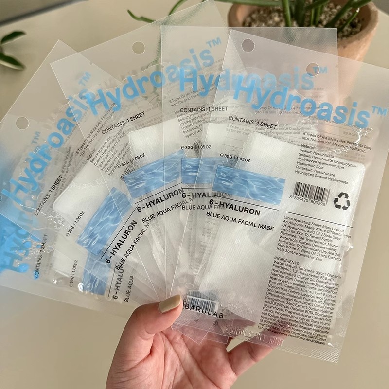 韩国绿洲补水面膜BARULAB六重玻尿酸透明质酸深层保湿修护舒缓