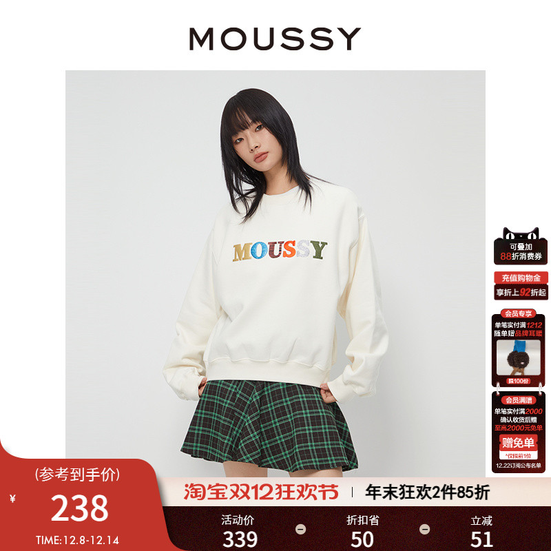 加绒MOUSSY创意LOGO刺绣休闲
