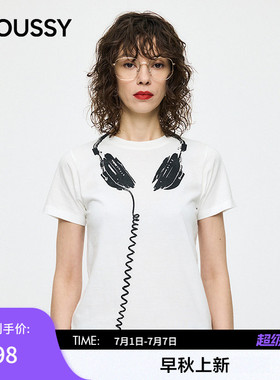MOUSSY x Vaquera联名2026春季新品耳机印花短袖T恤010JSF01-0021