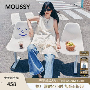 MOUSSY早春新品日系慵懒荷叶边下摆无袖连衣裙028IAA33-1002